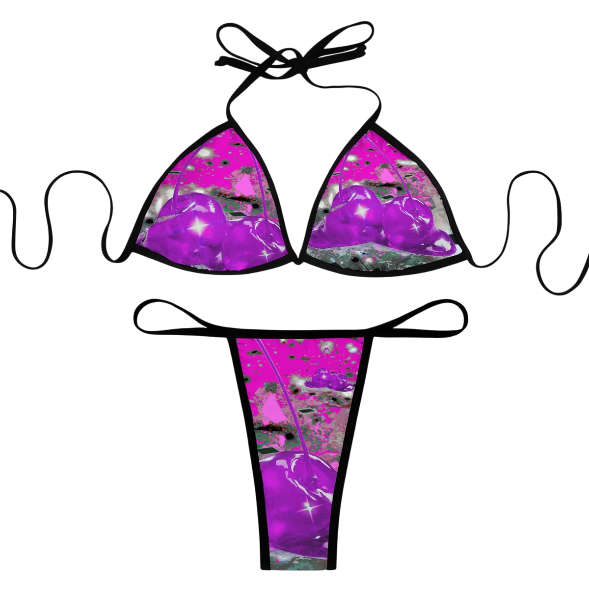 Purple Cherry Bikini